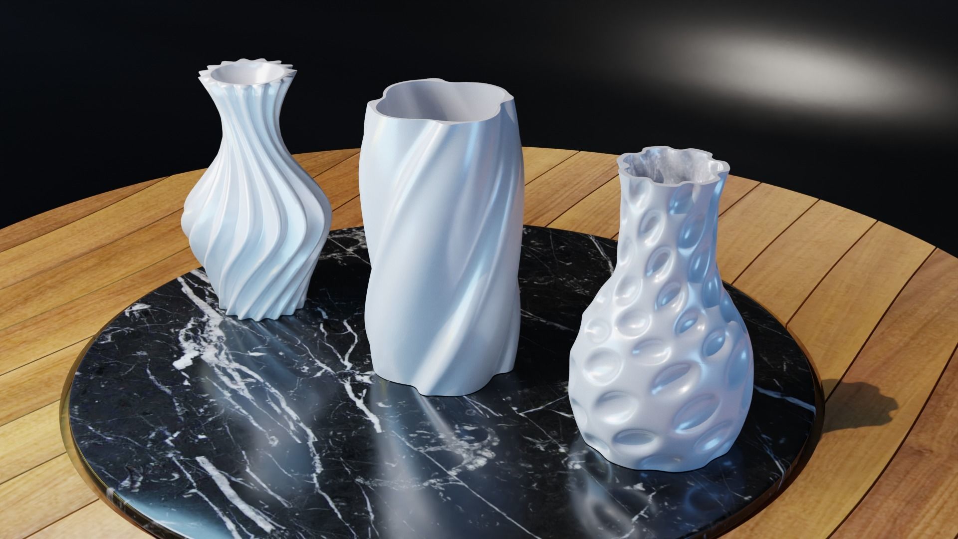 Vase 3pcs 3D print model_8