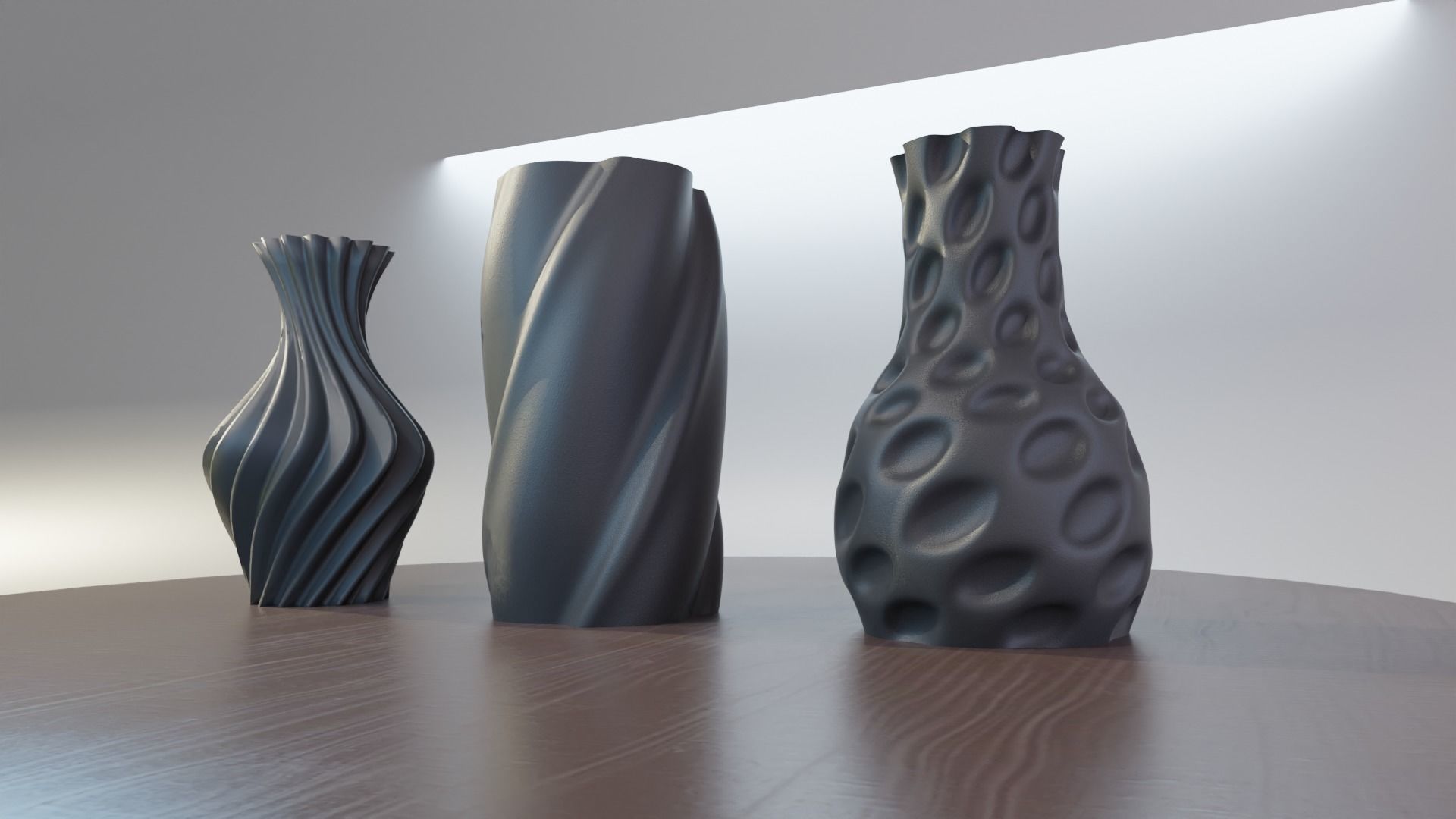 Vase 3pcs 3D print model_4