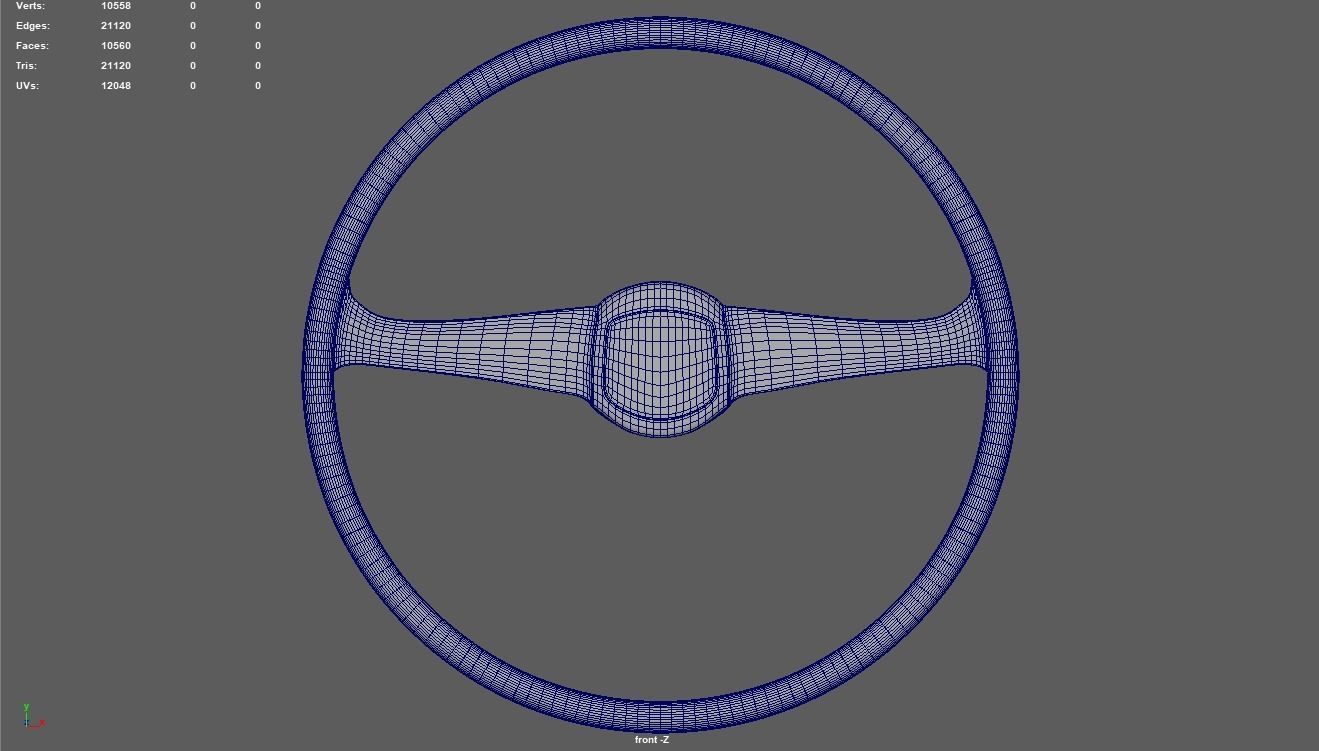 Steering Wheel Car 05 Low-poly 3D model_7