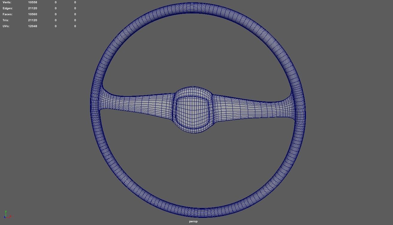 Steering Wheel Car 05 Low-poly 3D model_6