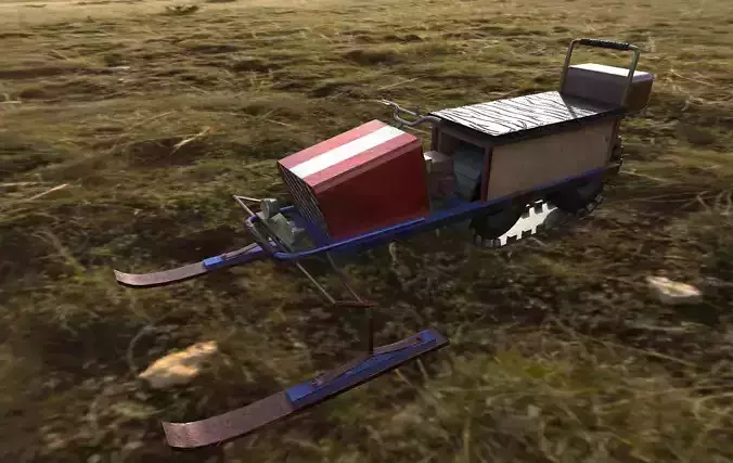 SnowMobile toy in grass