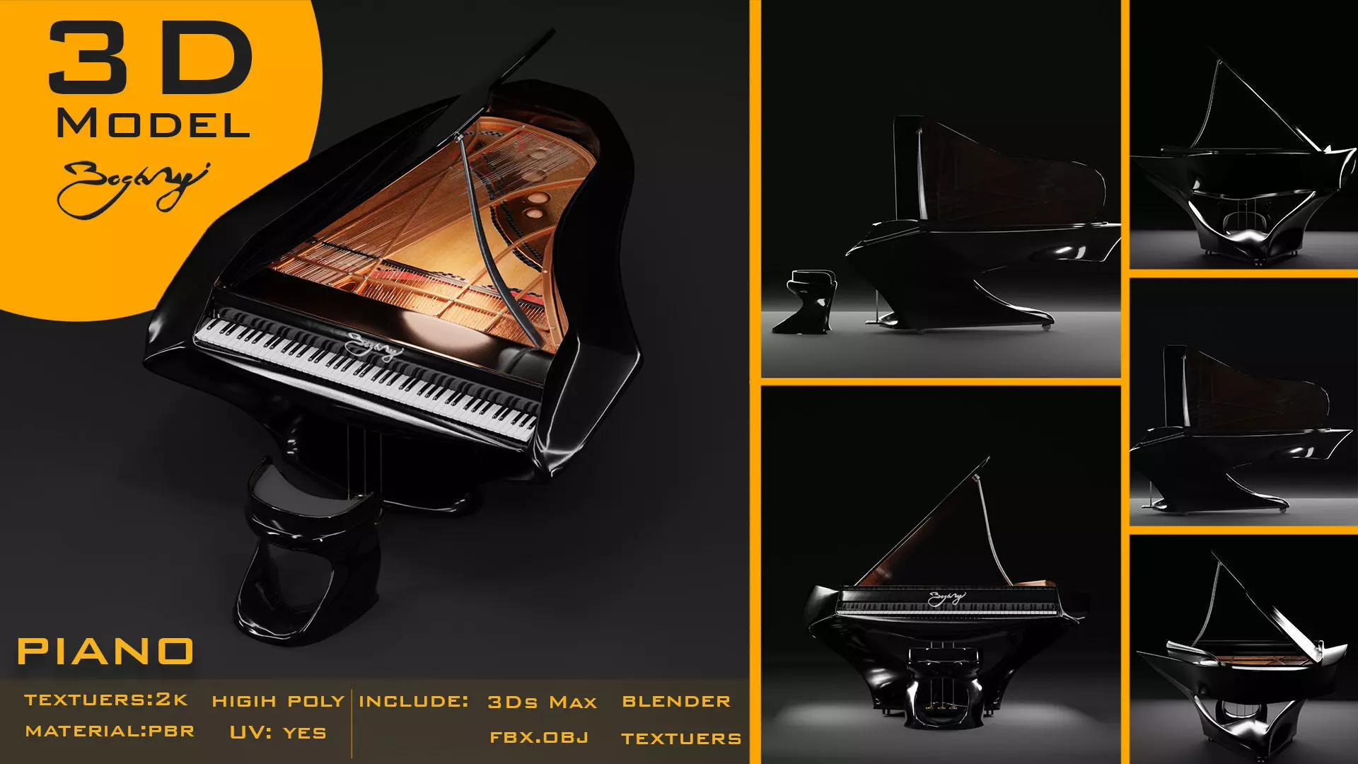 Piano 3D model_0