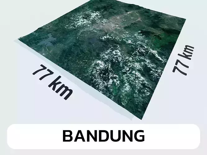 Bandung Indonesia City Landscape 3D Model
