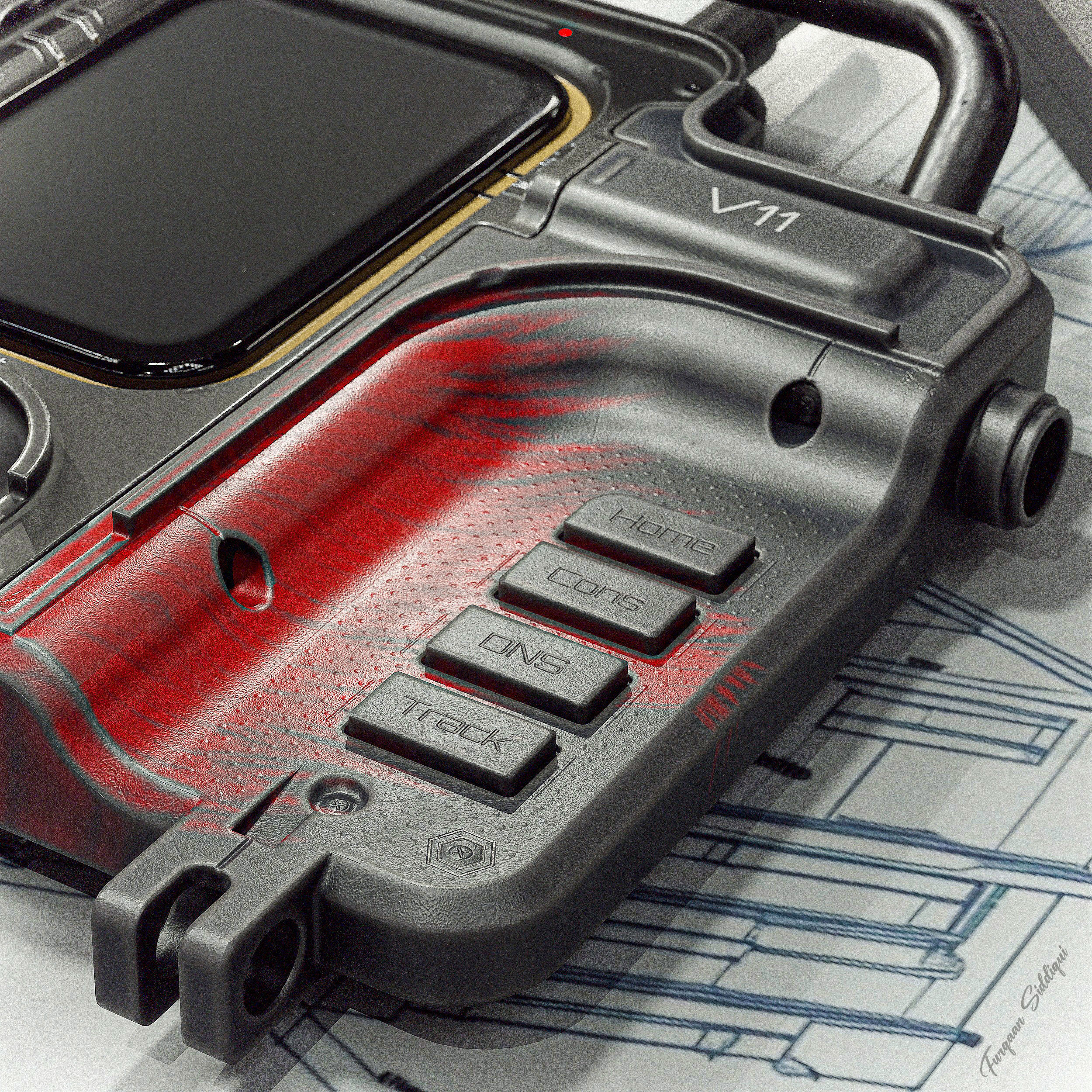 Sci-fi Controller V11 PBR Low-poly 3D model_4