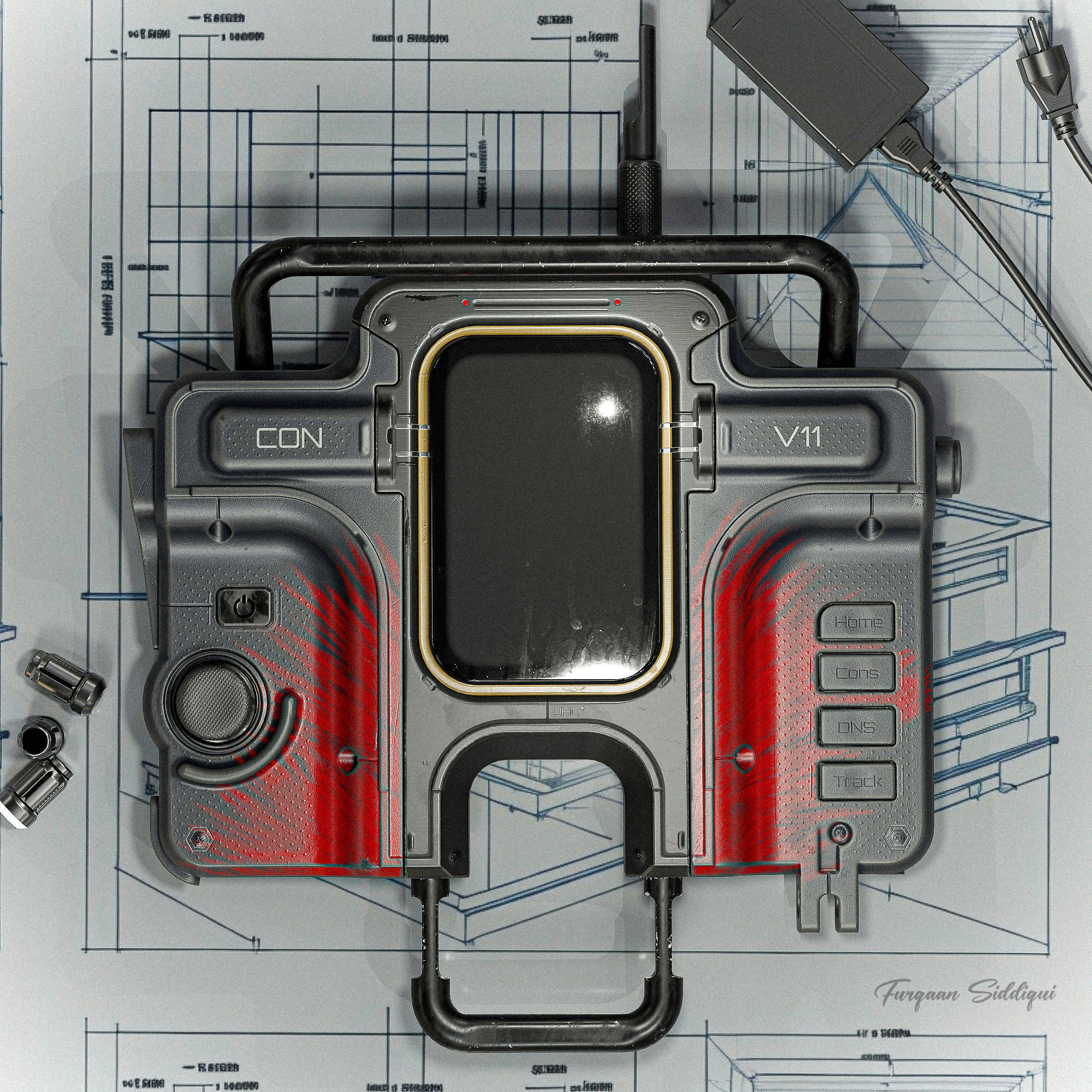 Sci-fi Controller V11 PBR Low-poly 3D model_2