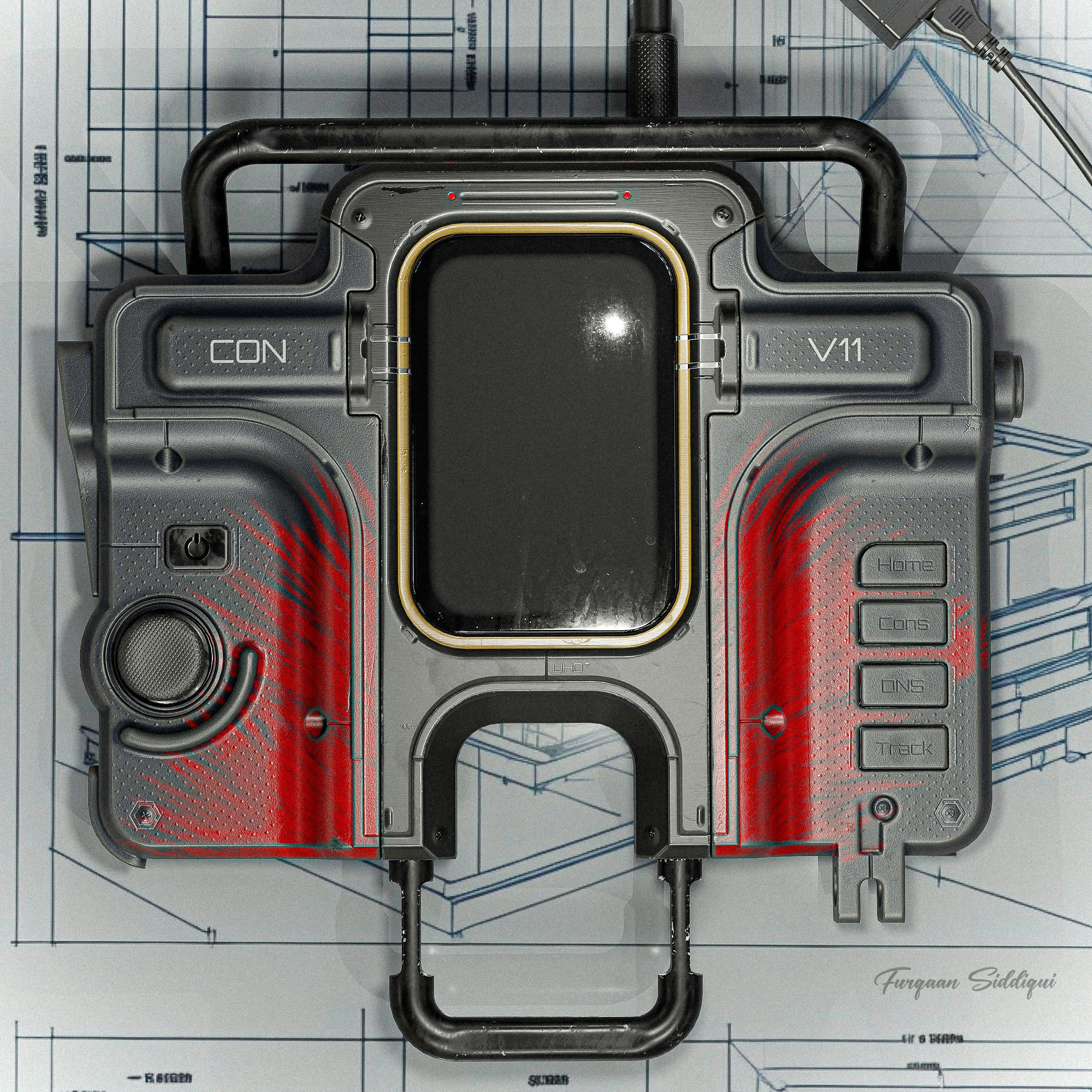 Sci-fi Controller V11 PBR Low-poly 3D model_5