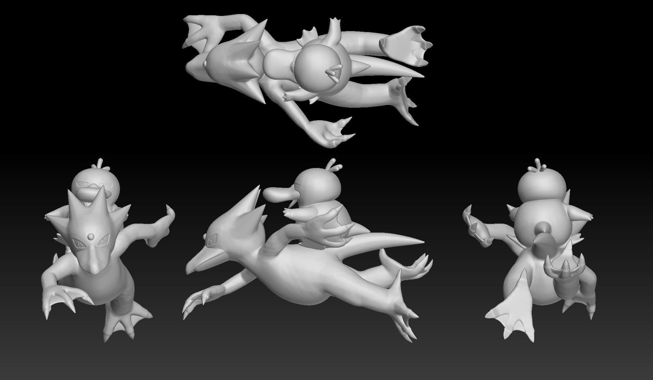 Pokemon Psyduck Golduck 3D print model_1