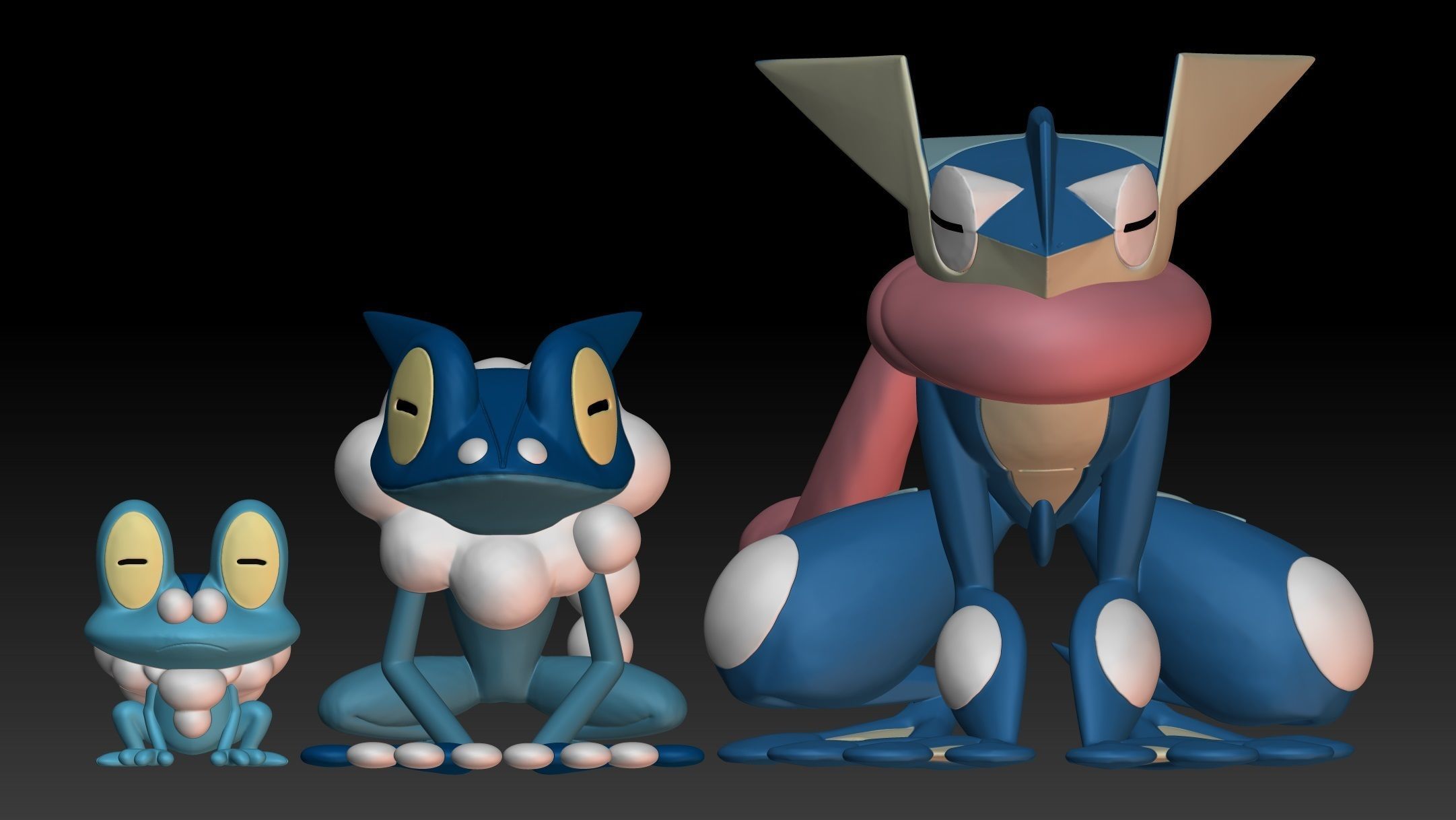 Pokemon Froakie Frogadier Greninja 3D print model_1