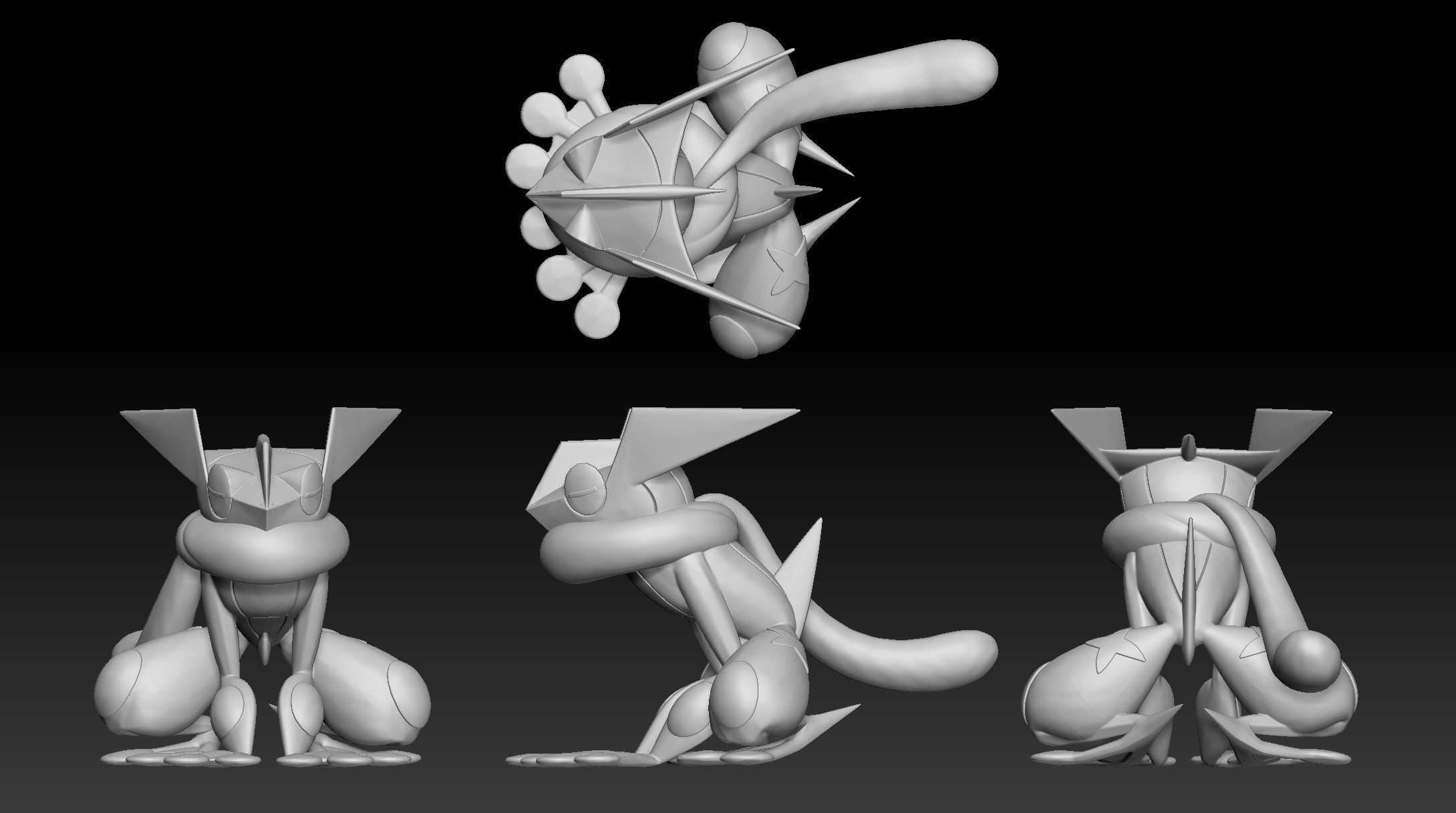 Pokemon Froakie Frogadier Greninja 3D print model_4