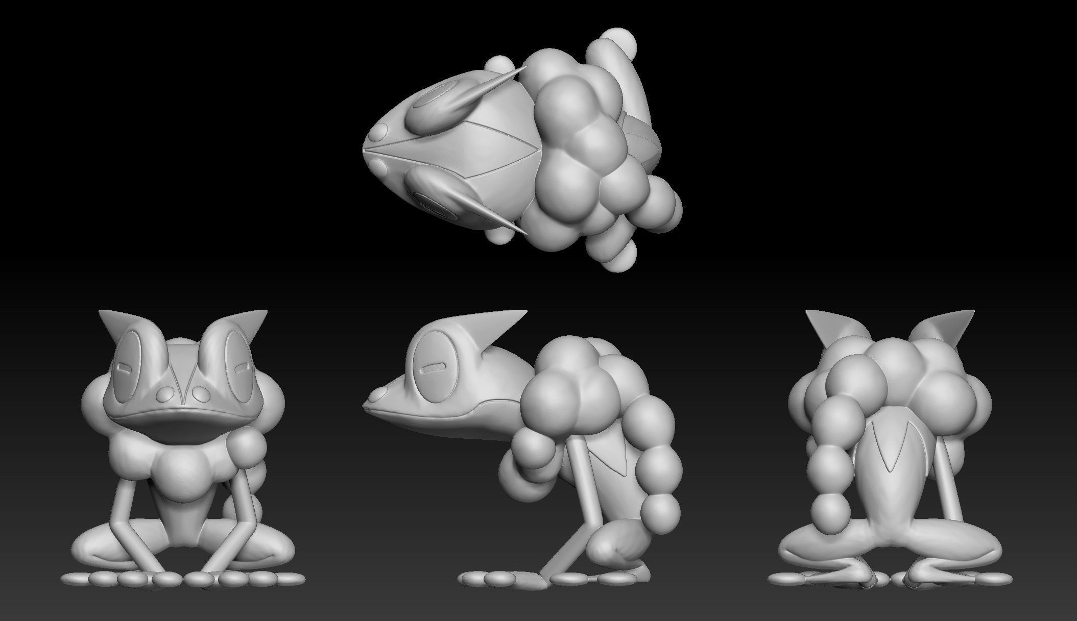 Pokemon Froakie Frogadier Greninja 3D print model_3