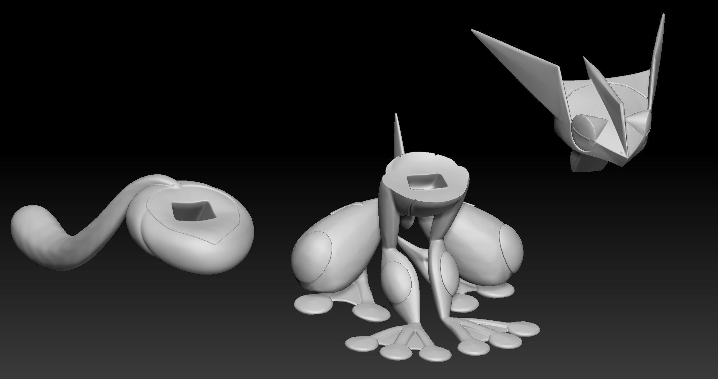 Pokemon Froakie Frogadier Greninja 3D print model_5