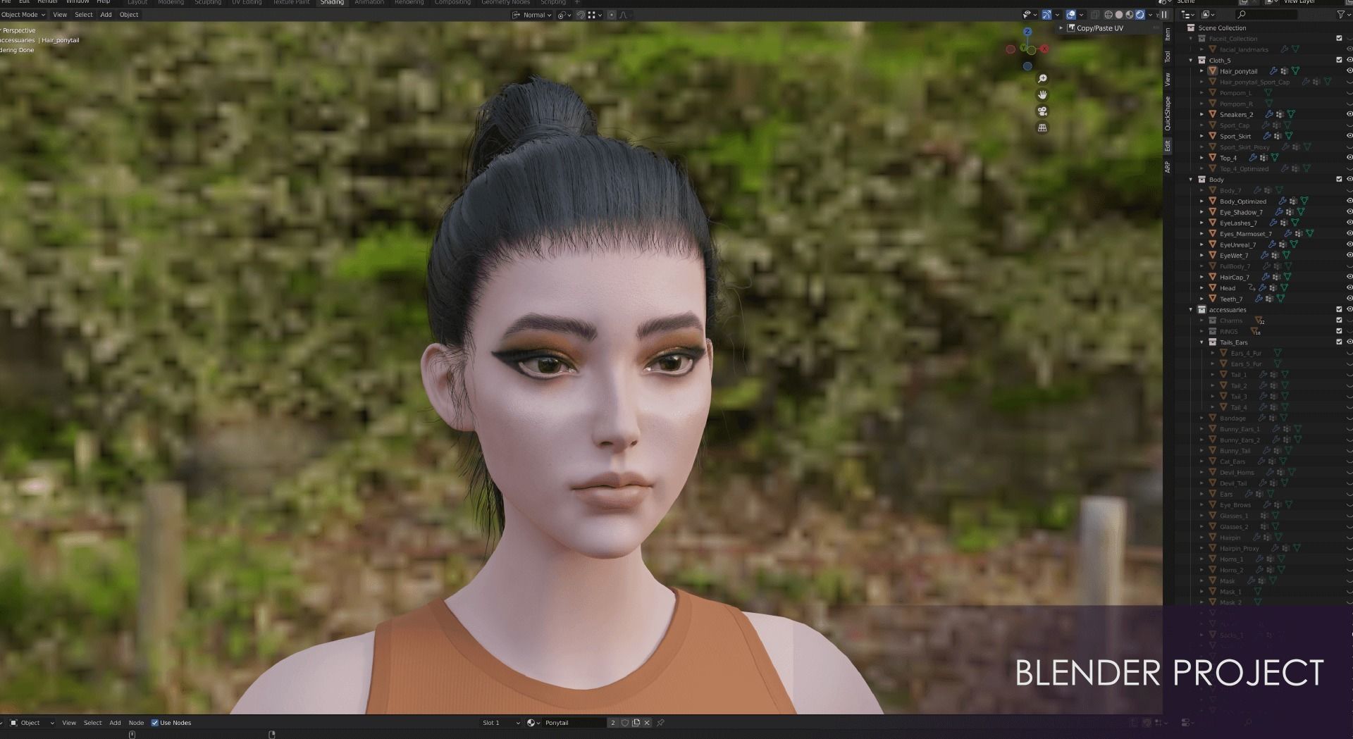 Casual Wear Girls Pack 3-Streetwear Realistic Stylized Character Low-poly 3D model_35