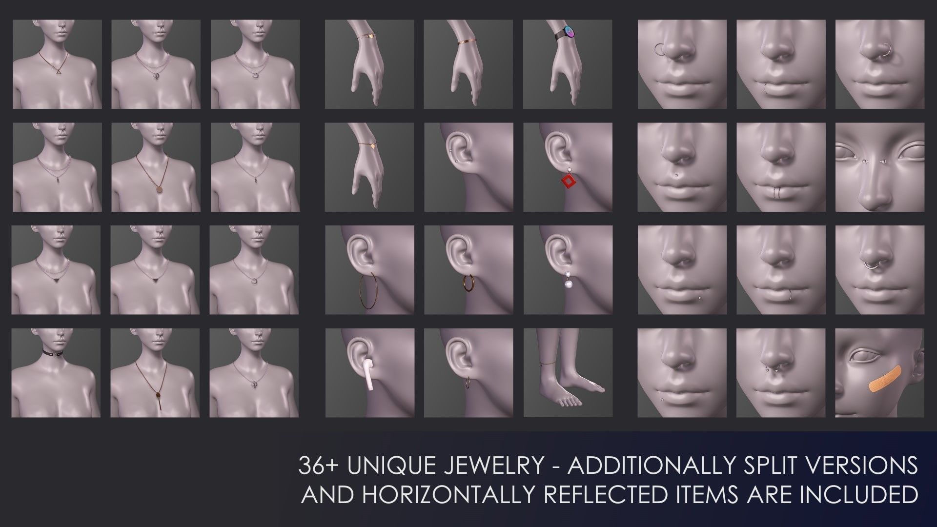 Casual Wear Girls Pack 3-Streetwear Realistic Stylized Character Low-poly 3D model_10