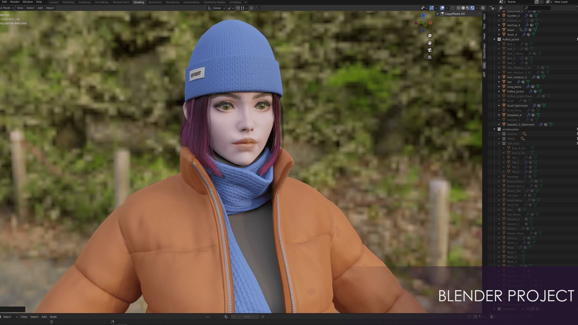 Casual Wear Girls Pack 3-Streetwear Realistic Stylized Character Low-poly 3D model_34