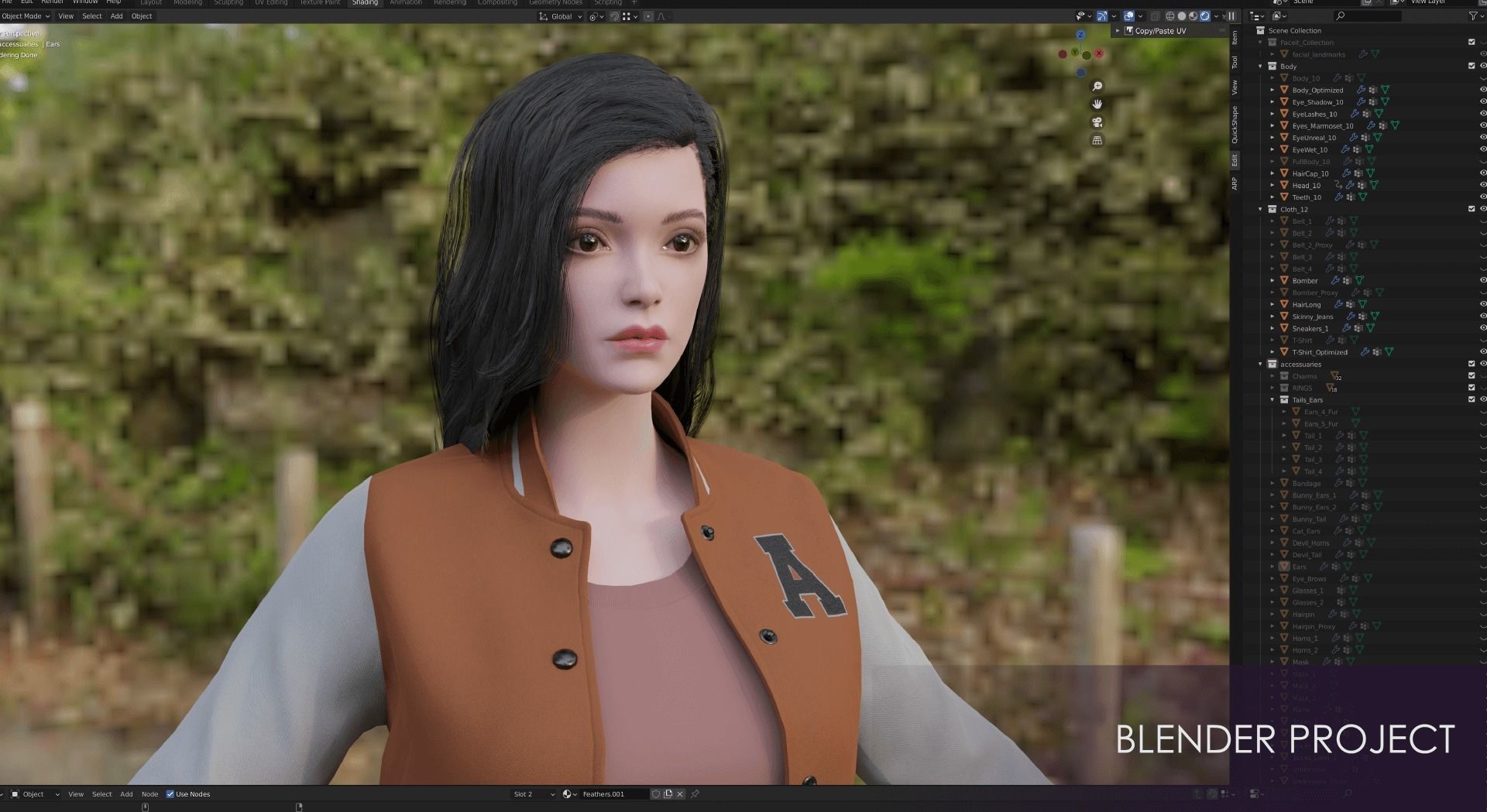 Casual Wear Girls Pack 3-Streetwear Realistic Stylized Character Low-poly 3D model_36