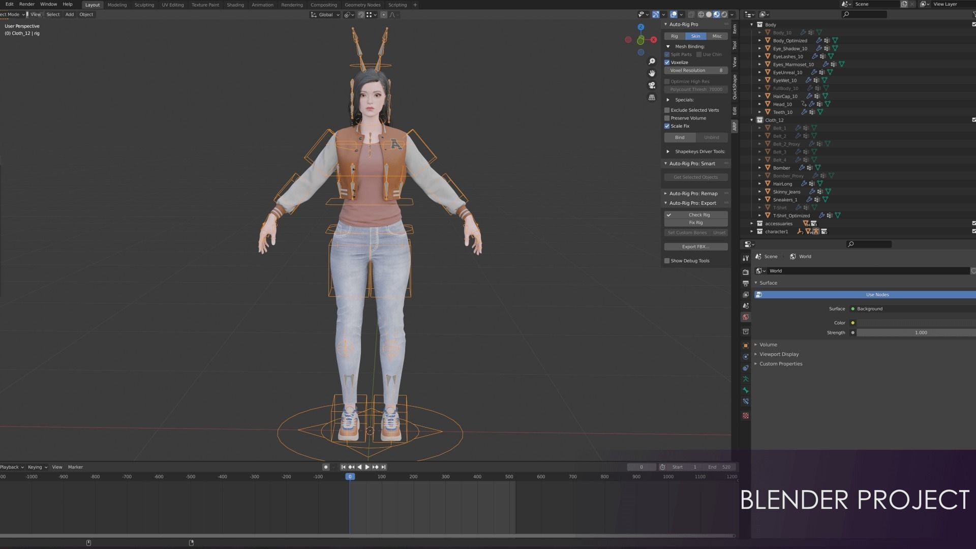 Casual Wear Girls Pack 3-Streetwear Realistic Stylized Character Low-poly 3D model_30