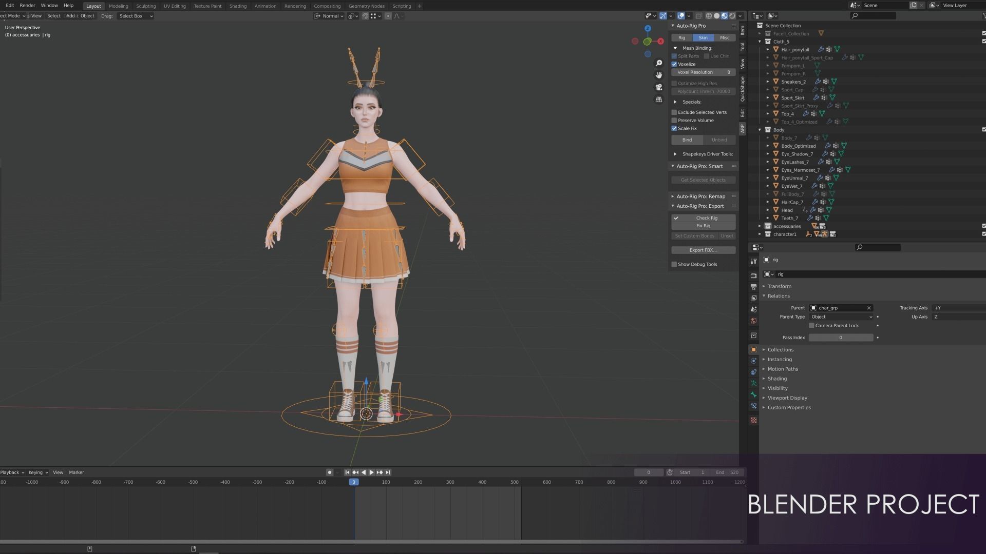 Casual Wear Girls Pack 3-Streetwear Realistic Stylized Character Low-poly 3D model_29