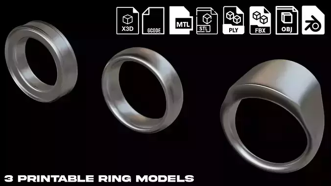 3 Printable Ring models