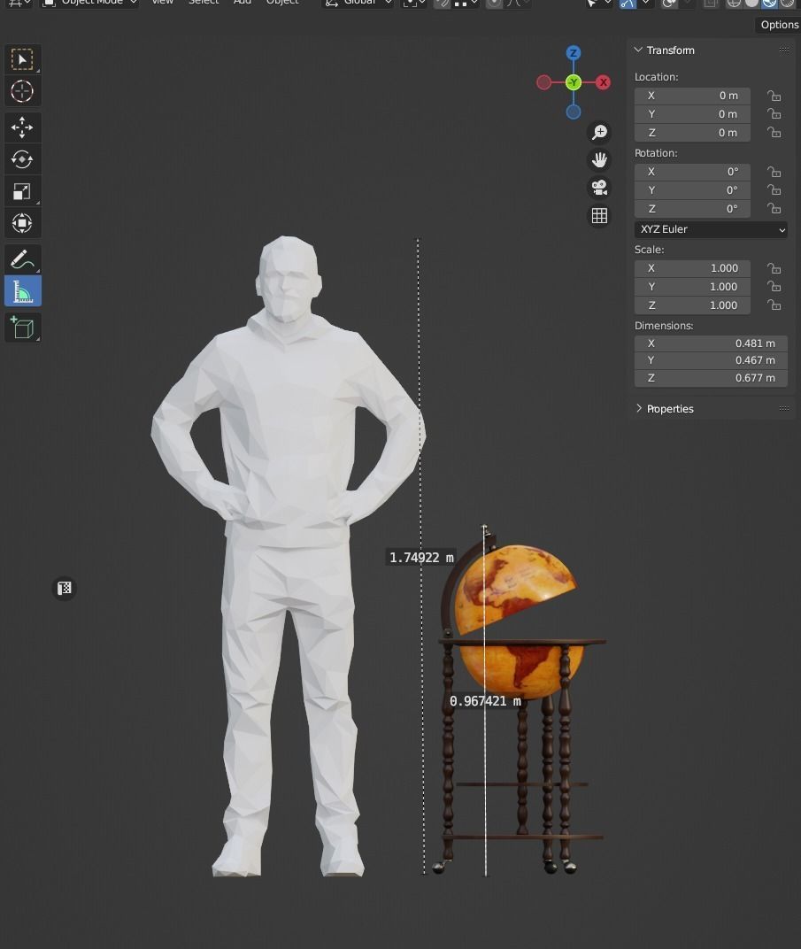 Vintage Globe Trolley 3D model_5