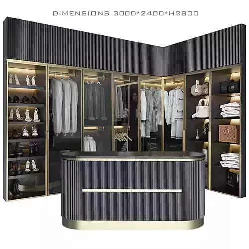 Luxury Wardrobe Cloakroom Dressing room 3D model