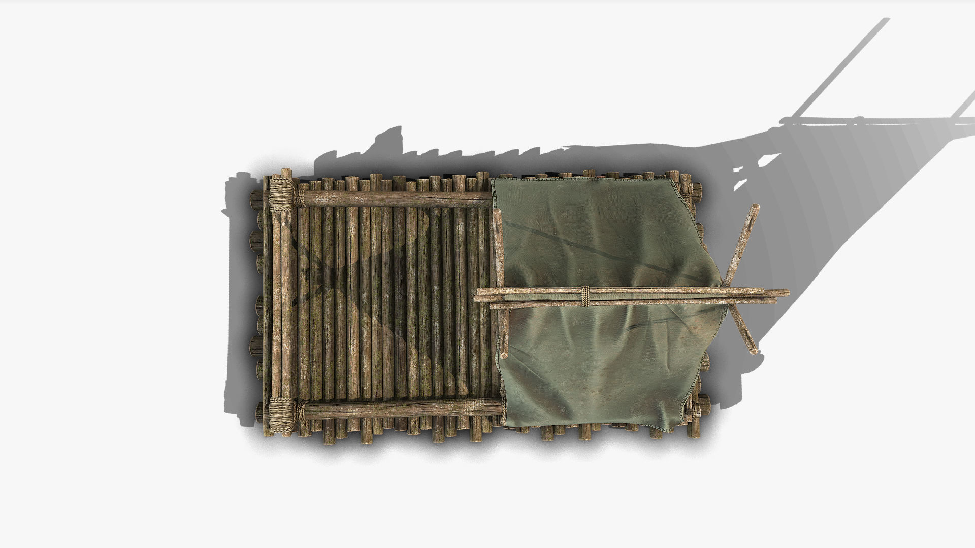 Wooden Raft 1 Low-poly 3D model_7