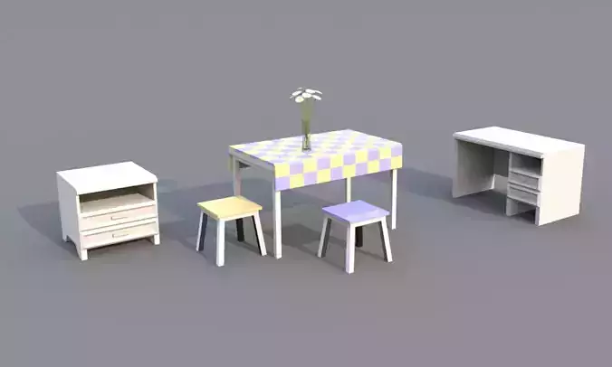 Furniture Set bedside table with drawers