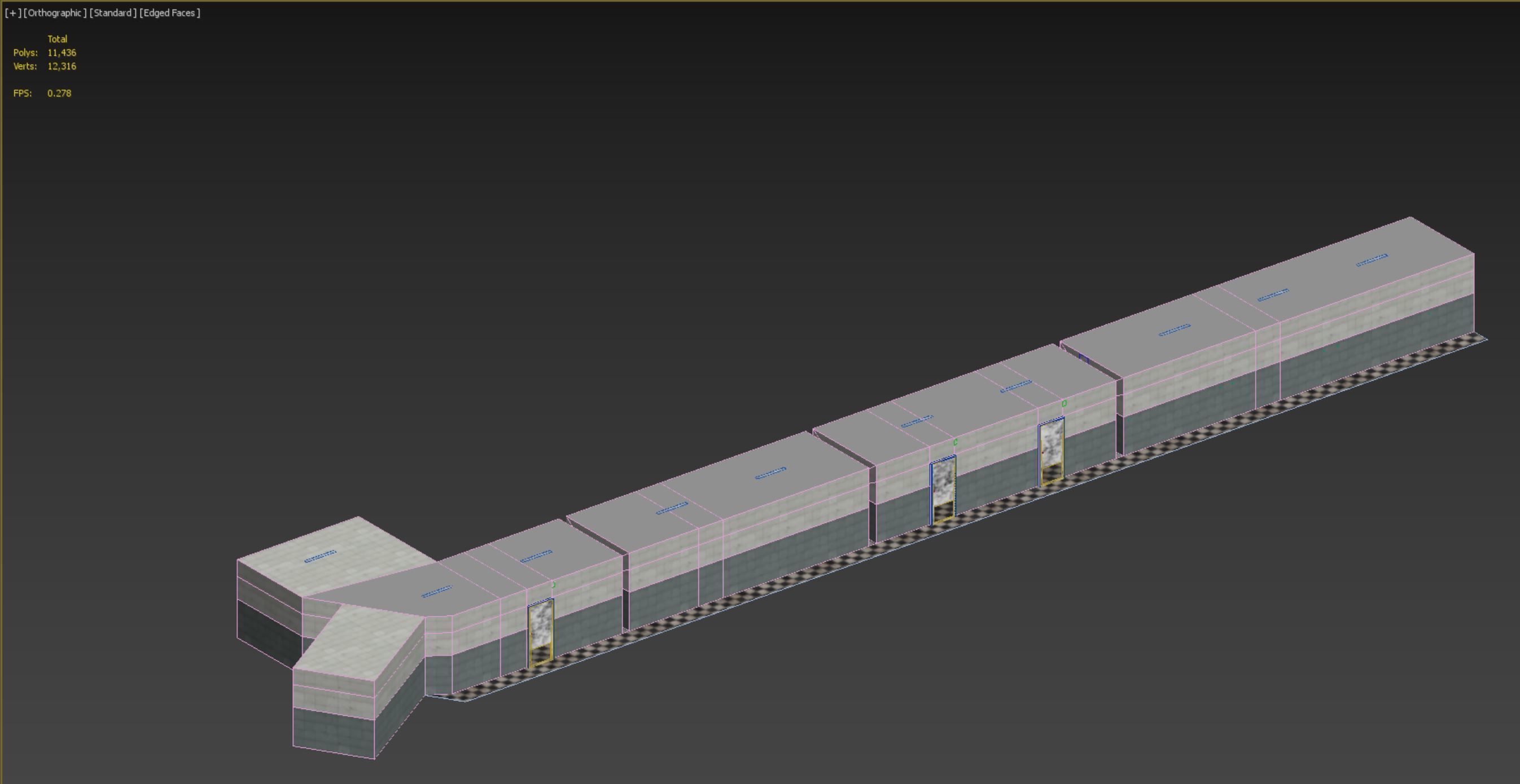 old dark scary corridor 07 Low-poly 3D model_8