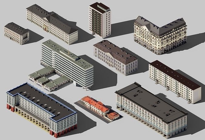 20 Eastern European Buildings Ornaments Dressing VOL1 3D Model Pack 7
