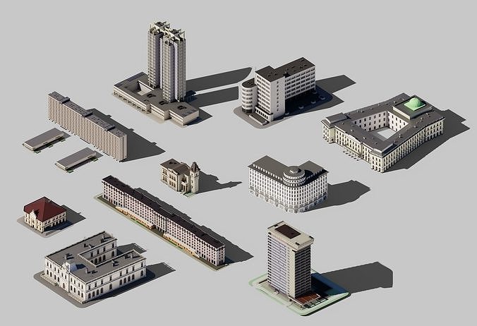 20 Eastern European Buildings Ornaments Dressing VOL1 3D Model Pack 6