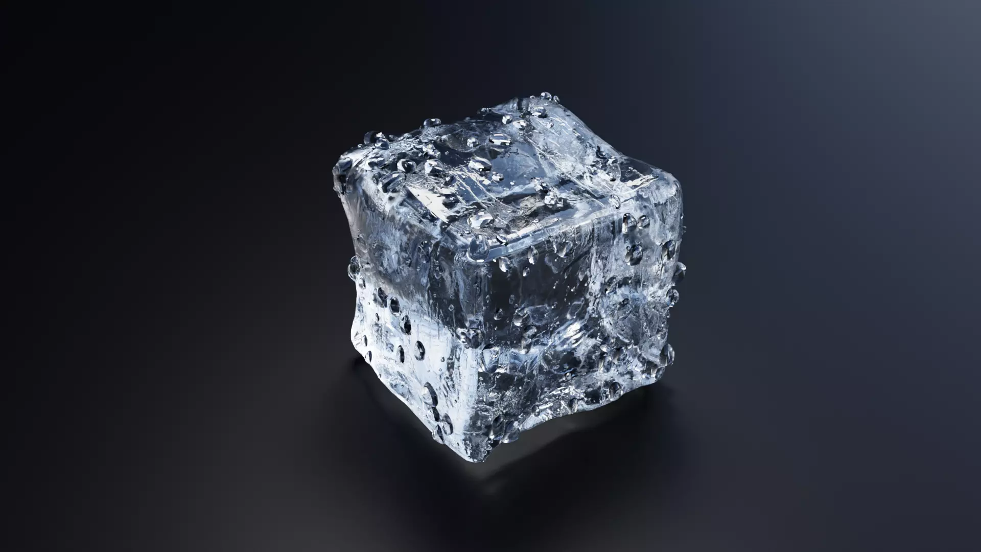 Ice Cube With Condensation 3D model_0