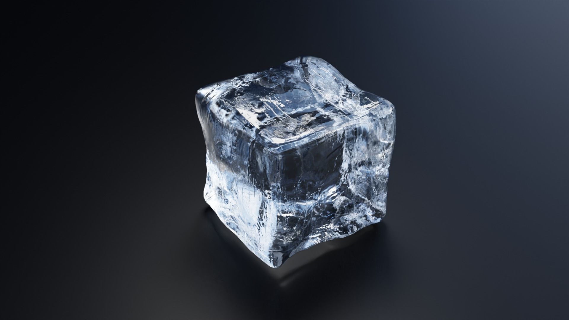 Ice Cube With Condensation 3D model_3