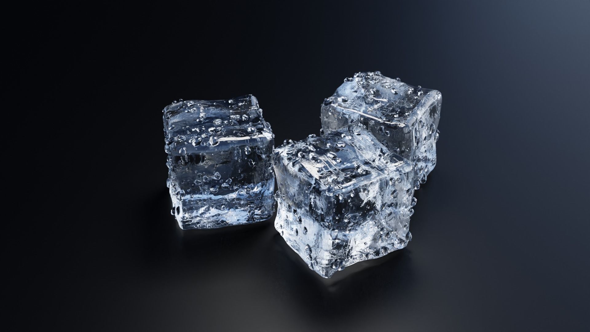 Ice Cube With Condensation 3D model_5