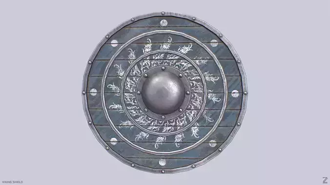 Viking shield Low-poly 3D model