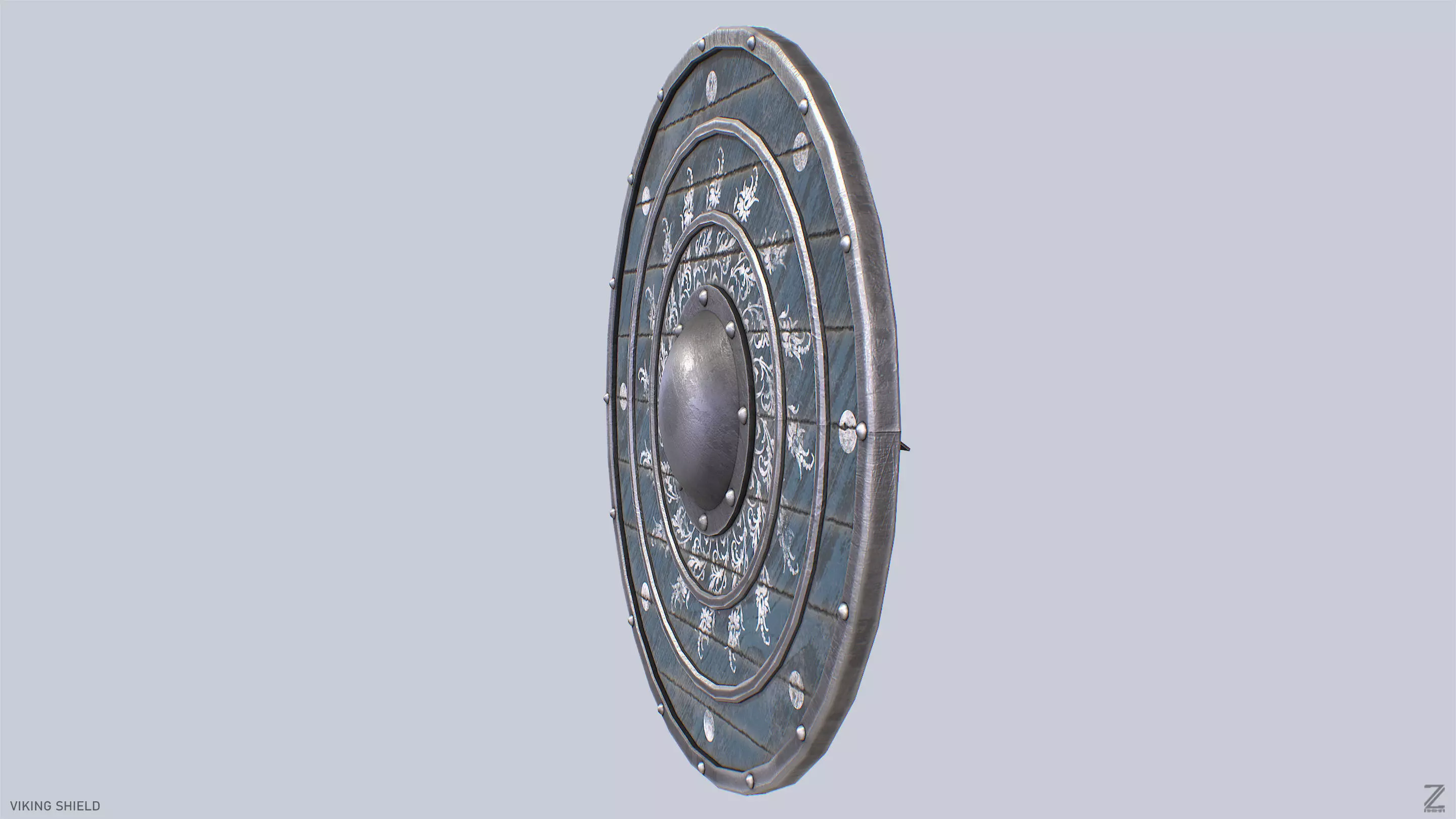 Viking shield Low-poly 3D model_2