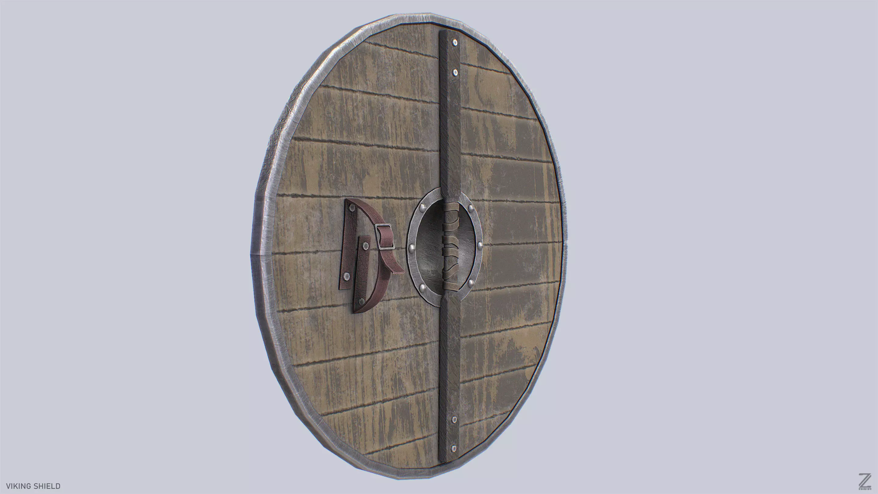 Viking shield Low-poly 3D model_6