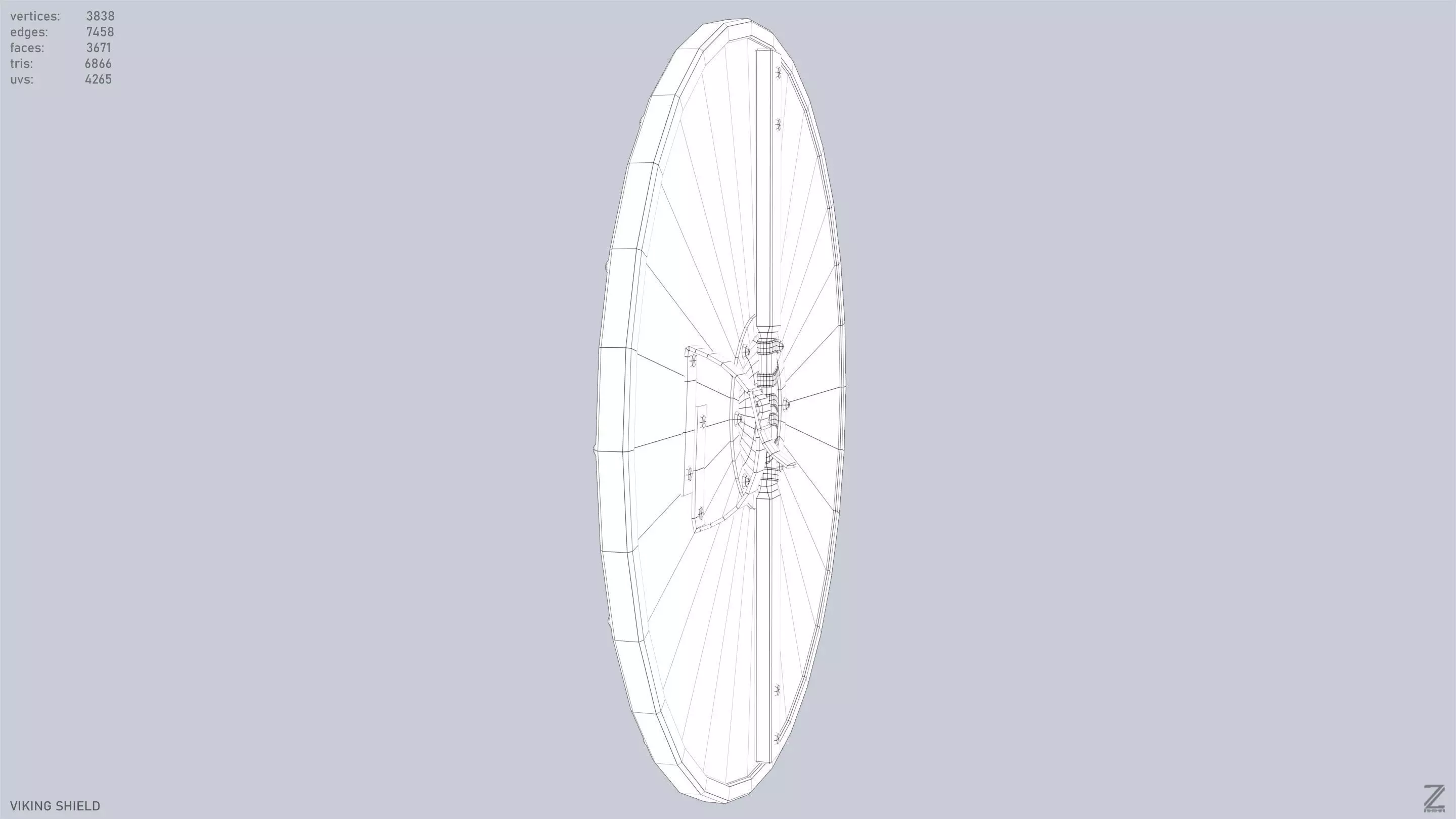 Viking shield Low-poly 3D model_12