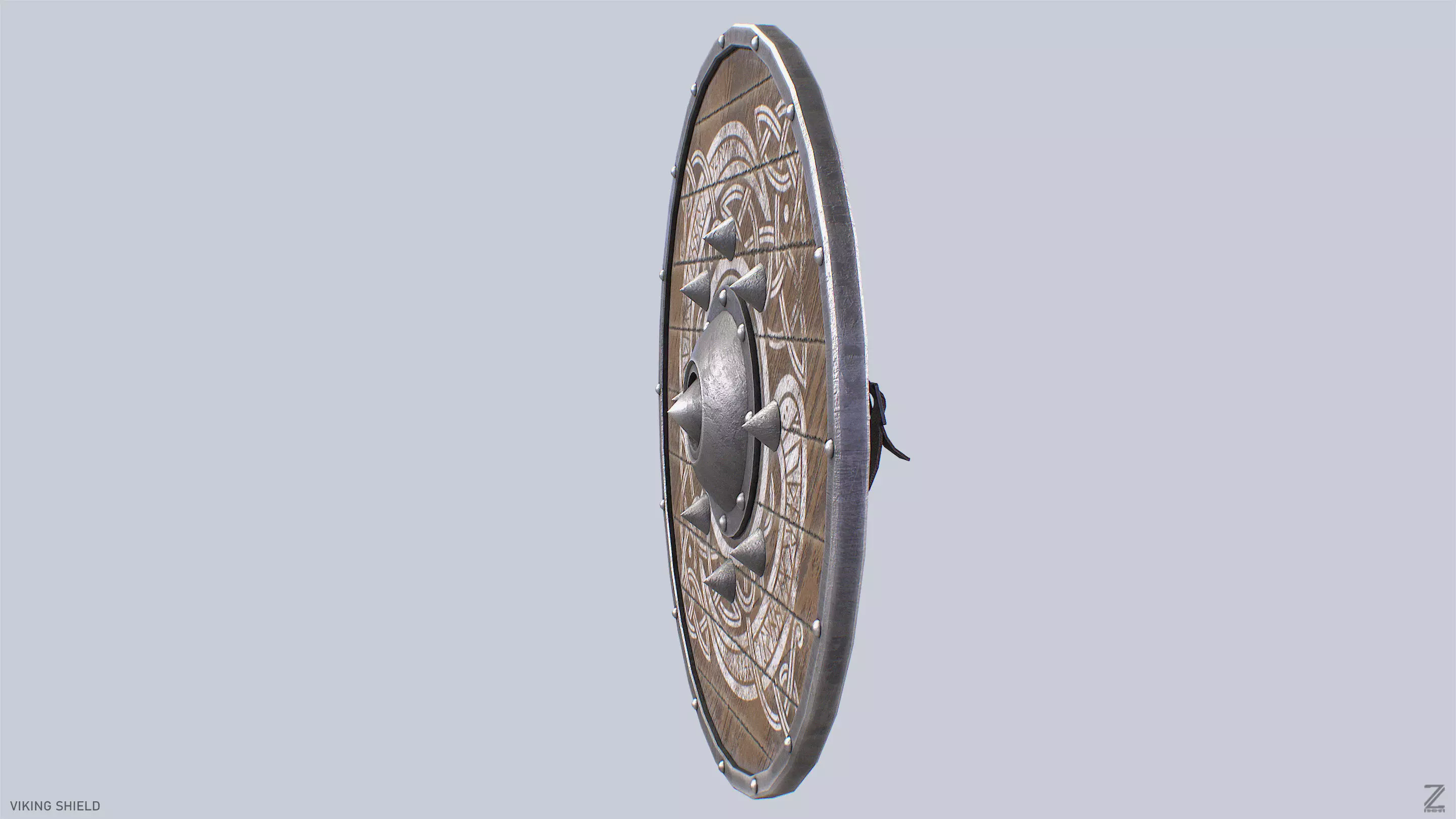 Viking shield Low-poly 3D model_5