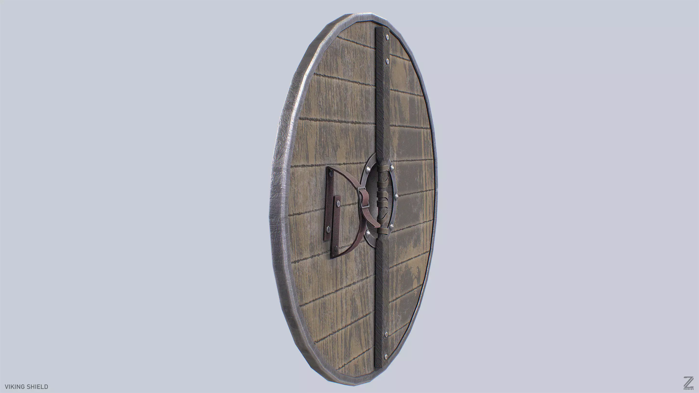 Viking shield Low-poly 3D model_7