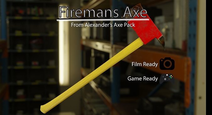 Firemans Axe Low-poly 3D model