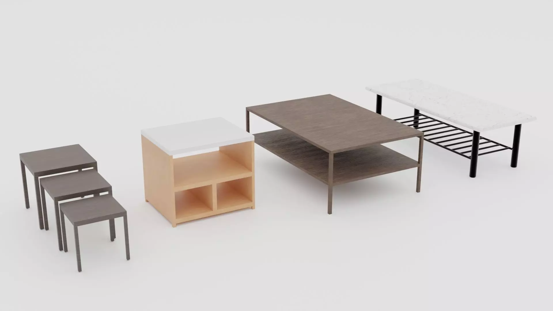 3D model SIDE TABLE PACK VR / AR / low-poly | CGTrader