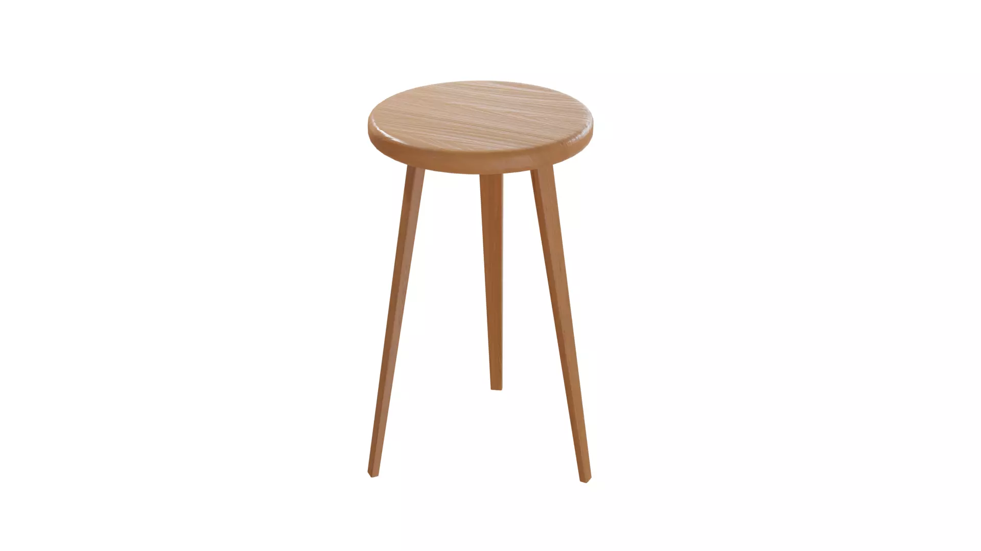 Wooden Stool 3D model_0