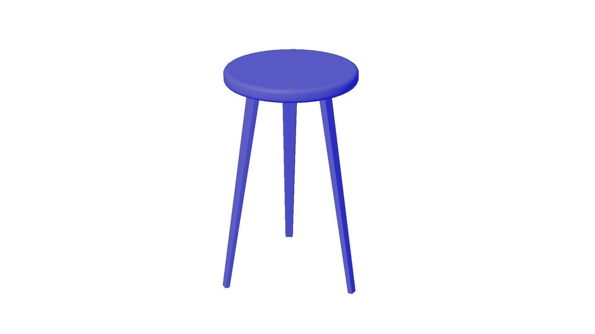 Wooden Stool 3D model_15