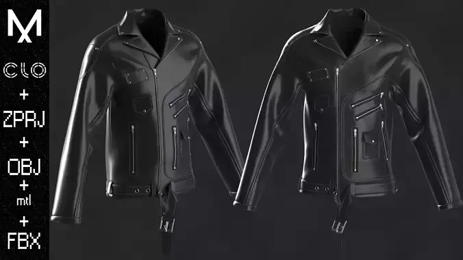Leather Jacket OBJ mtl FBX ZPRJ 3D model
