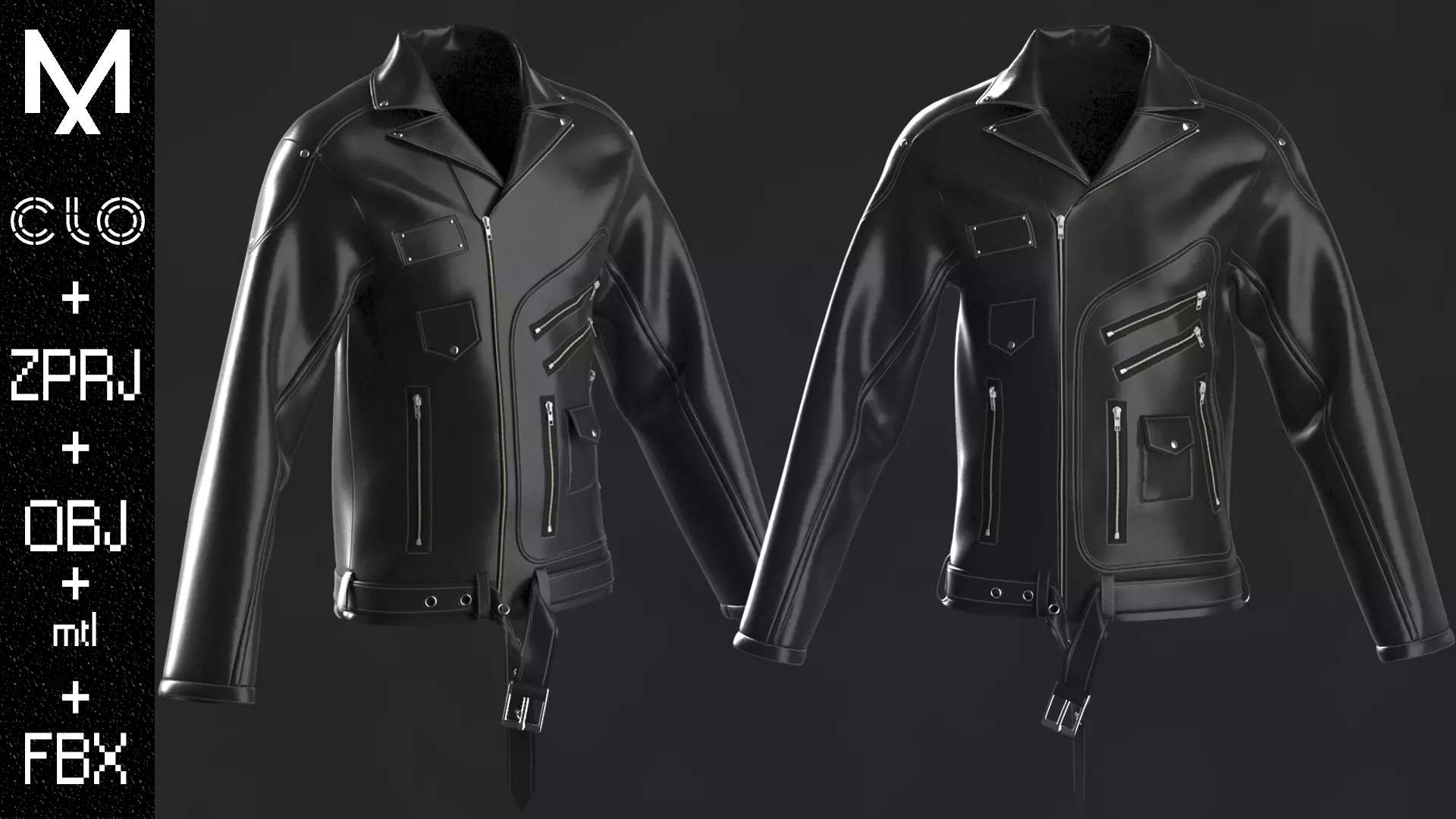 Leather Jacket OBJ mtl FBX ZPRJ 3D model_0