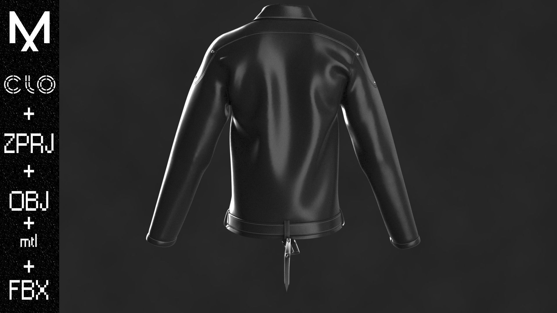Leather Jacket OBJ mtl FBX ZPRJ 3D model_6