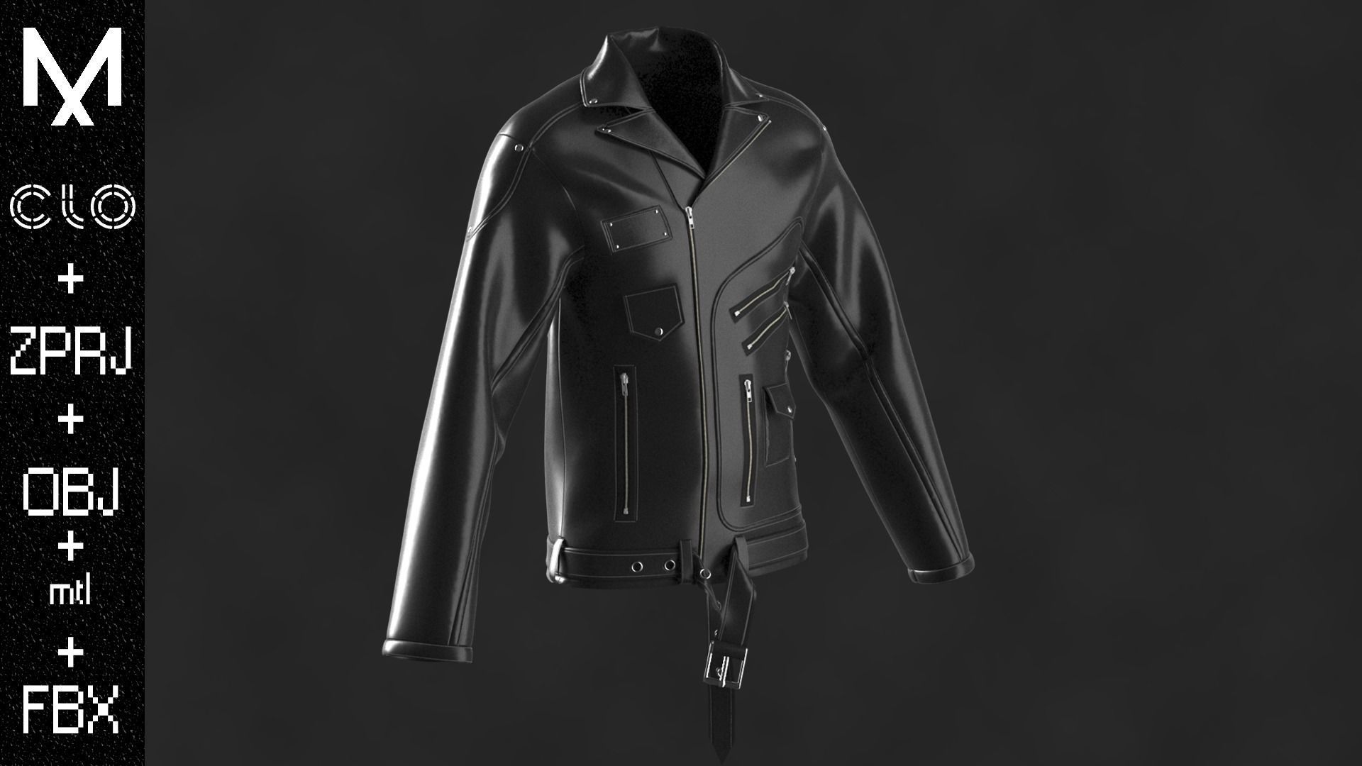 Leather Jacket OBJ mtl FBX ZPRJ 3D model_2