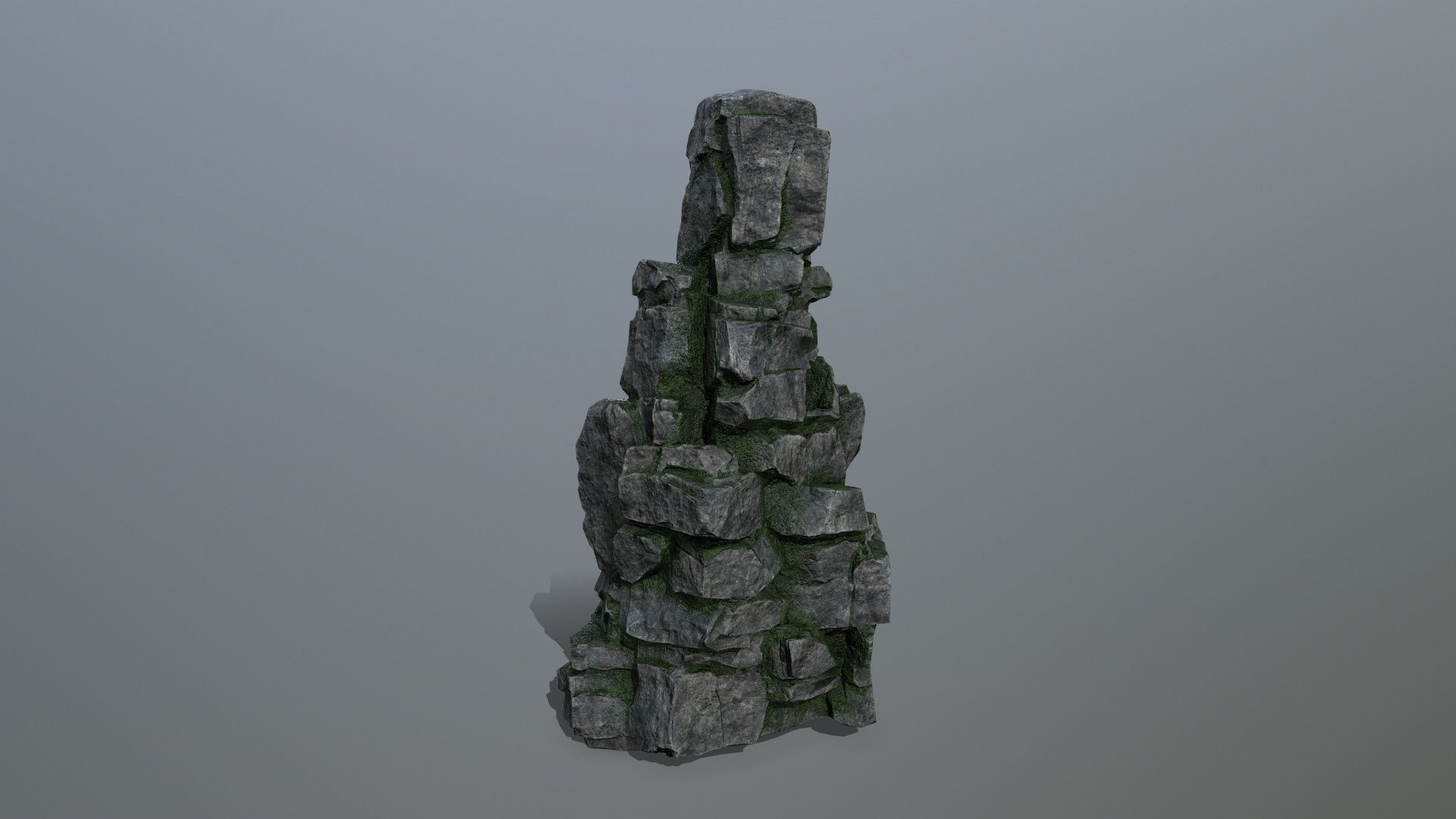 cliff rocks Low-poly 3D model_4