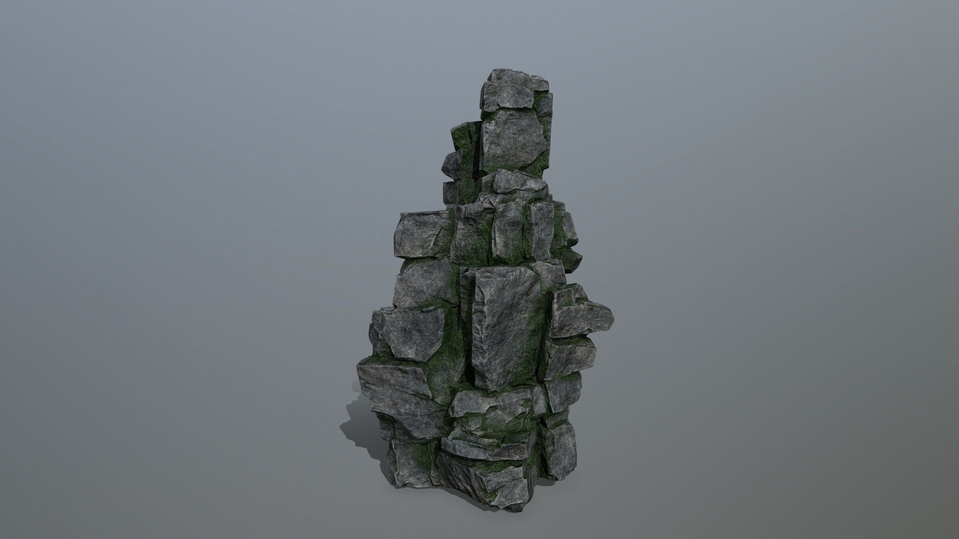 cliff rocks Low-poly 3D model_6