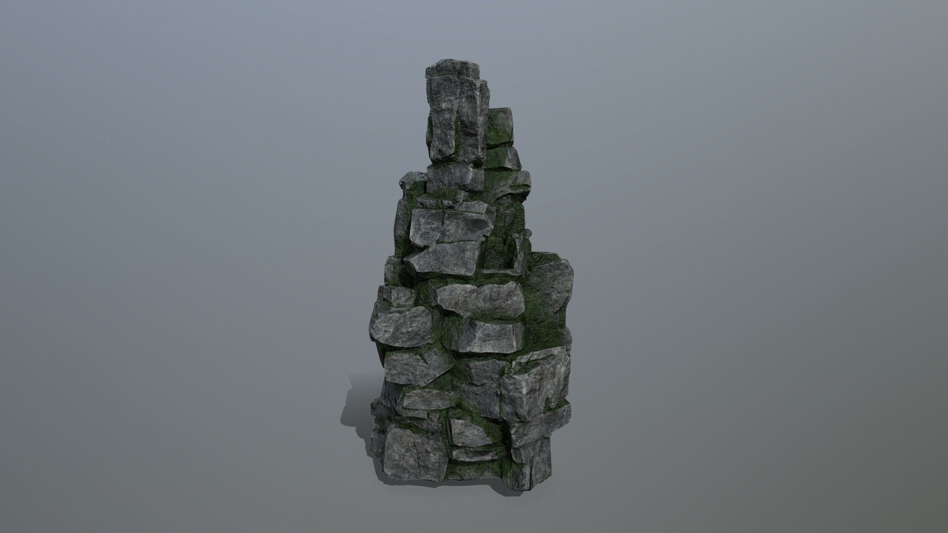 cliff rocks Low-poly 3D model_3