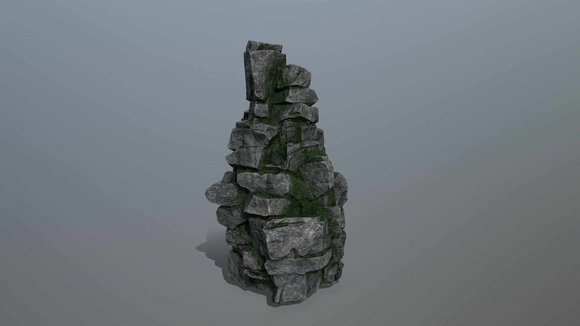 cliff rocks Low-poly 3D model_2